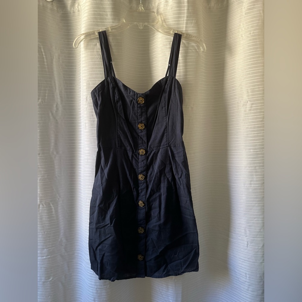Abercrombie & Fitch Blue Mini Dress with Button Detail